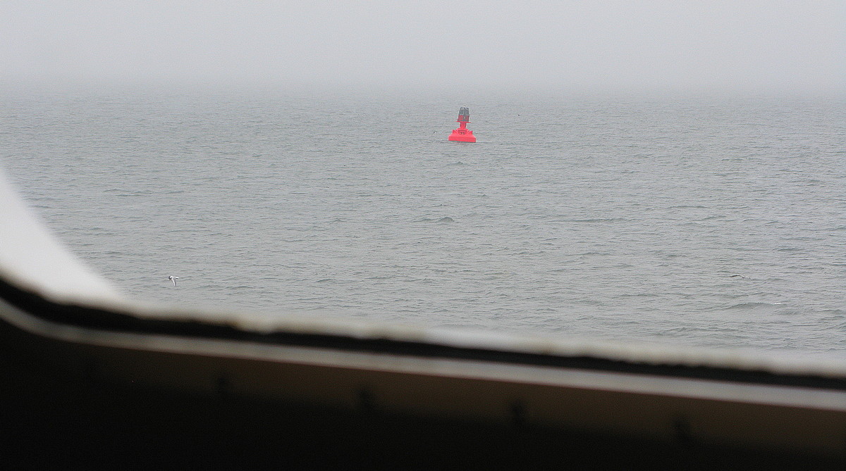 Rückfahrt von der Insel zum Festland bei null Fernsicht (05.Mai 2013/10:31:04 Uhr) --- 1. Foto ---