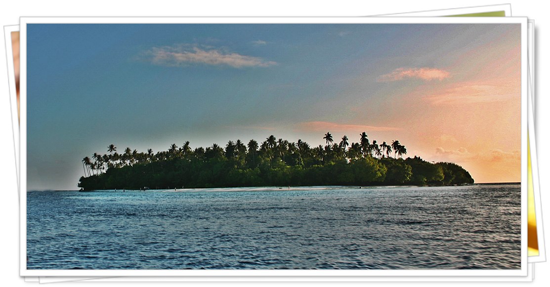 Island in the sunset