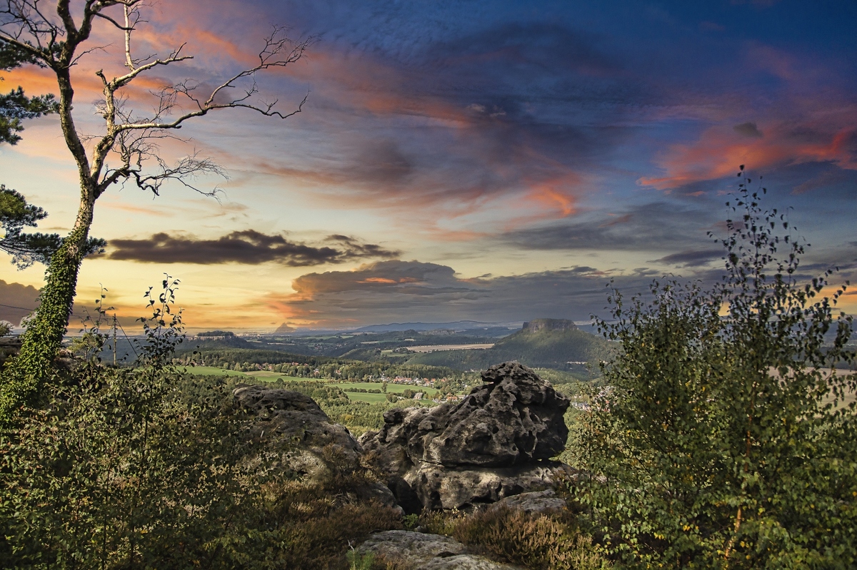 Sächsische Schweiz Blick auf den Lilienstein