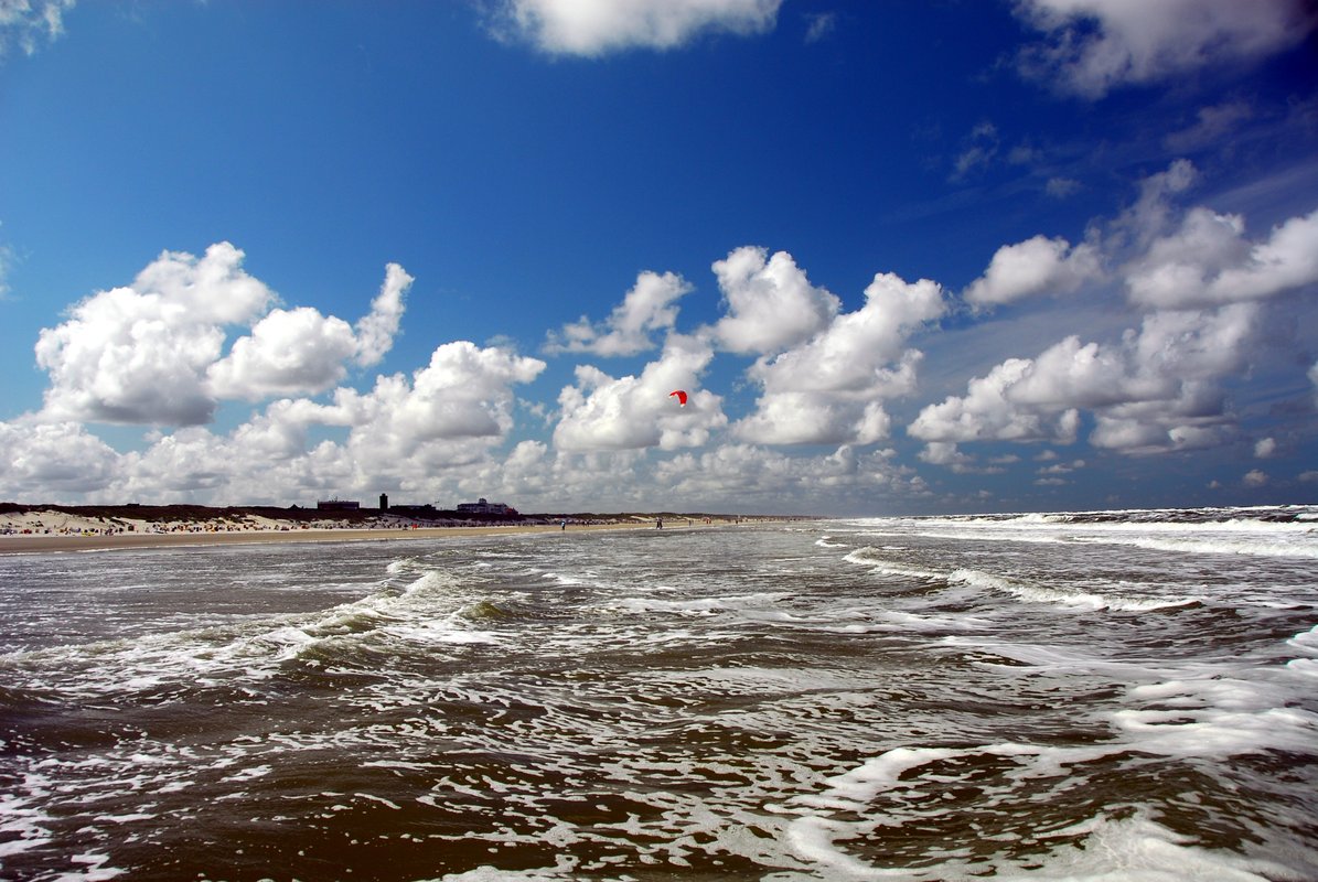 Kiten am Juister Strand