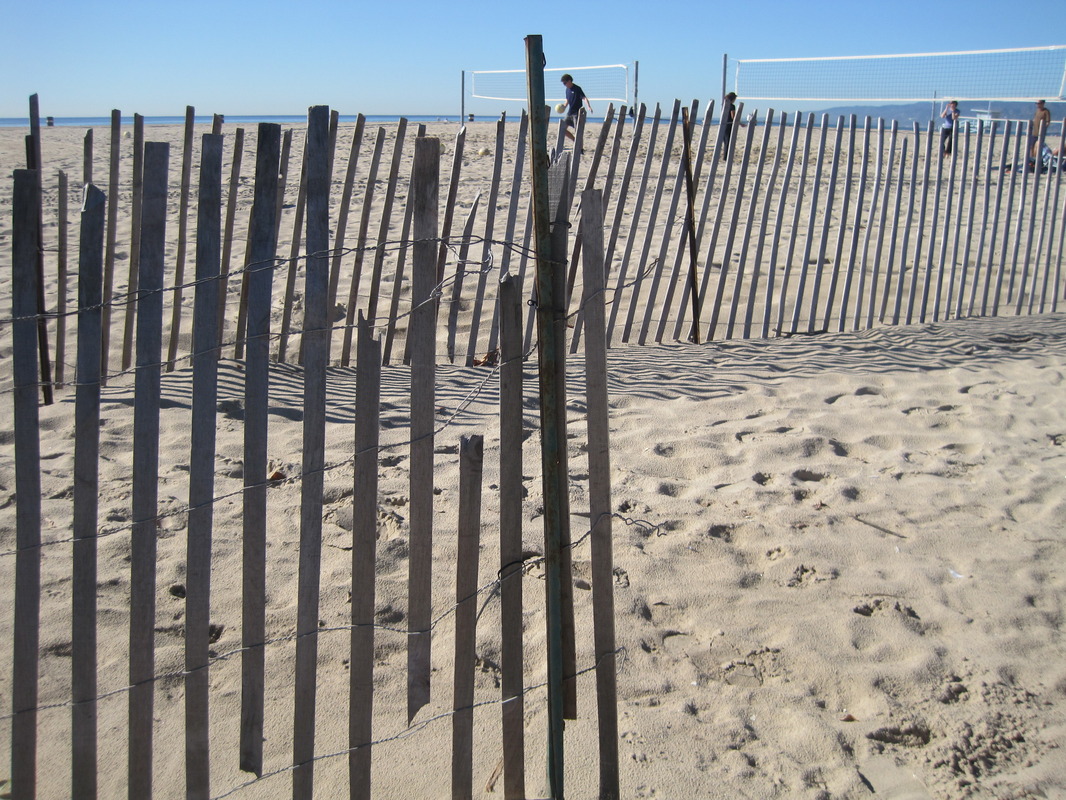 Zaun am Meer bei Venice Beach, Cal.