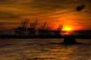 Sonnenuntergang im Hafen