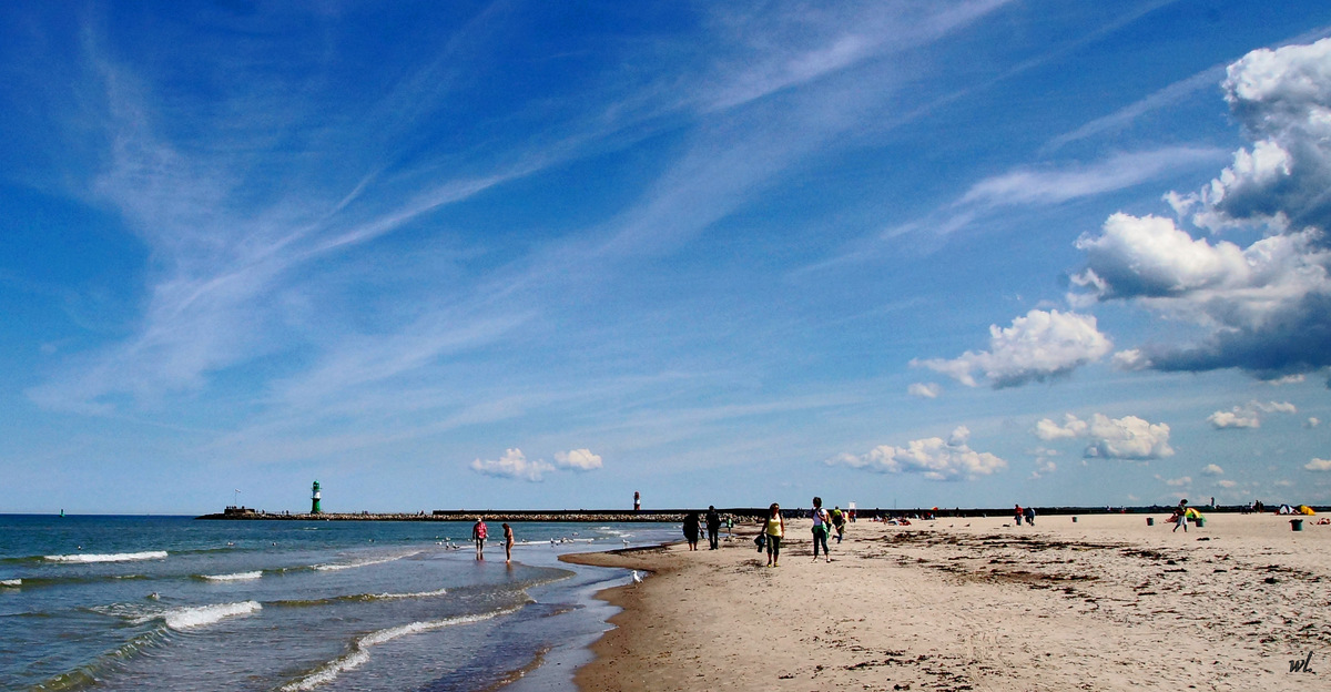 am Strand von Warnemünde