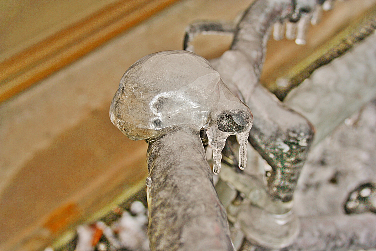 Fahrradklingel im Frost