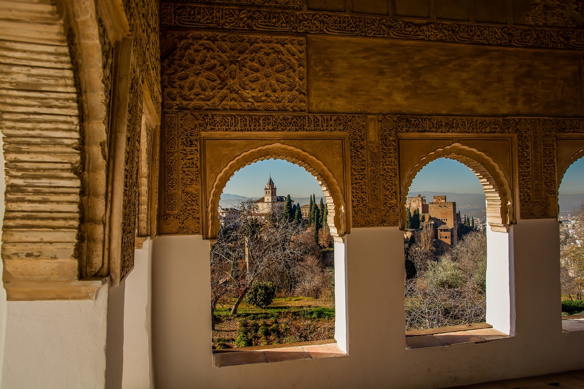 Andalusien, Granada Blick auf Alhambra