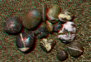 Für 3D-Drucke geeignete Anaglyphen. Am Strand von Kommos / Kreta