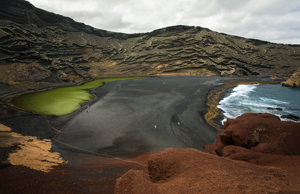 El Golfo , der Blick auf die grüne Lagune