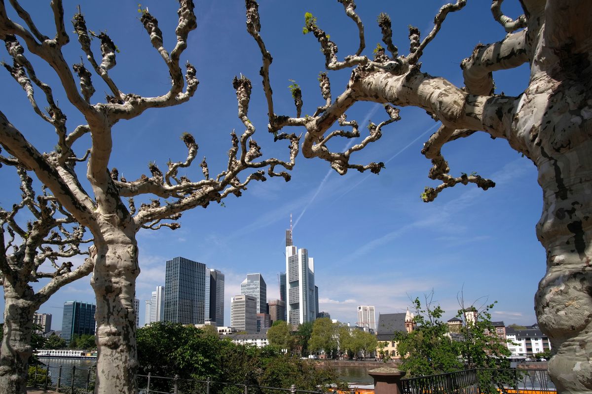 Frankfurt am Mainammainufer in Farbe