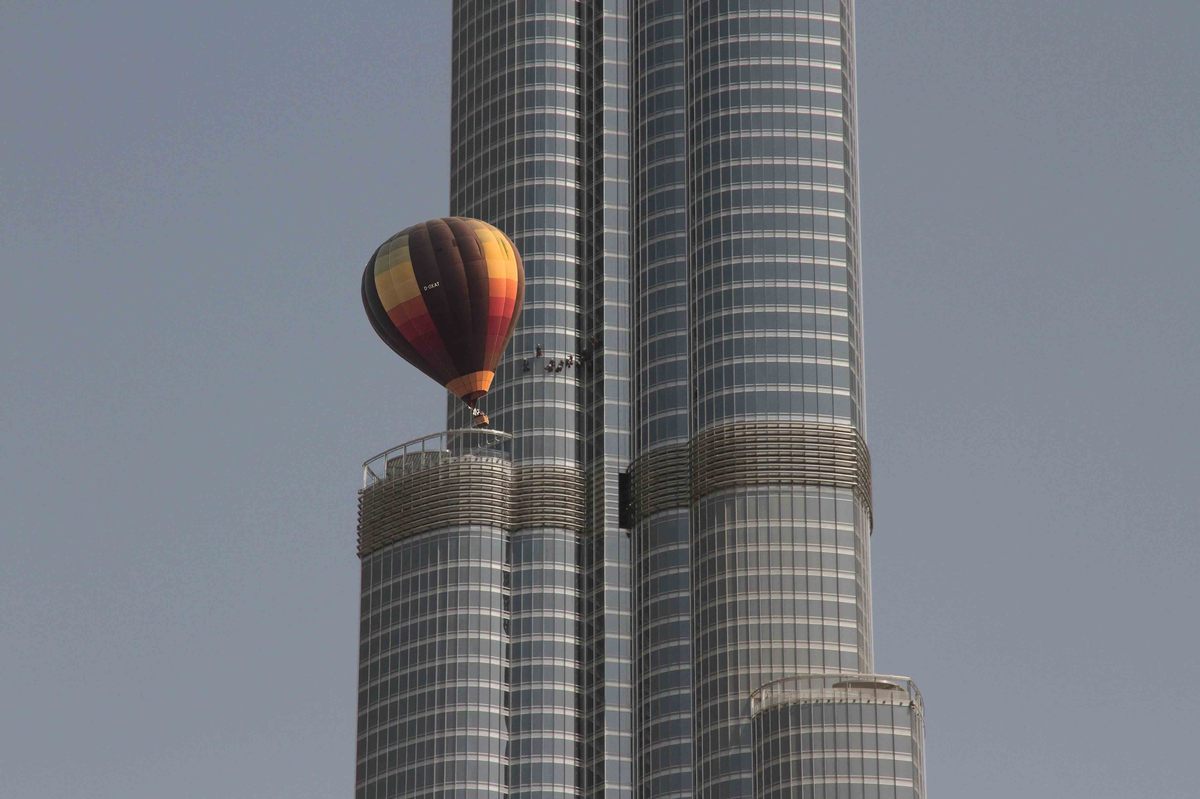 Landung auf dem Burj khalifa