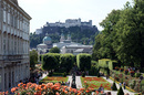Mirabellgarten mit Festung Hohensalzburg im Hintergrund