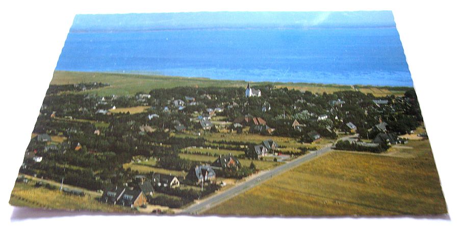 Ansichtskarte Die schöne Nordseeinsel Amrum  Nebel mit Blick nach Föhr - Luftaufnahme