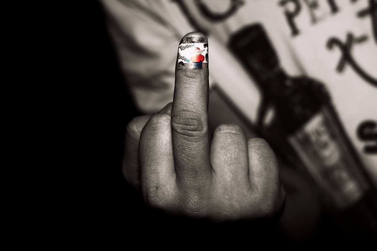 Middle finger... 