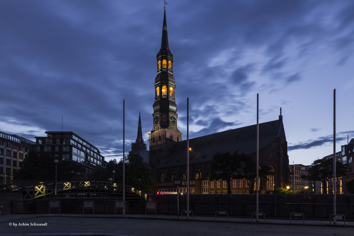 Die Katharinenkirche in Hamburg in der Speicherstadt