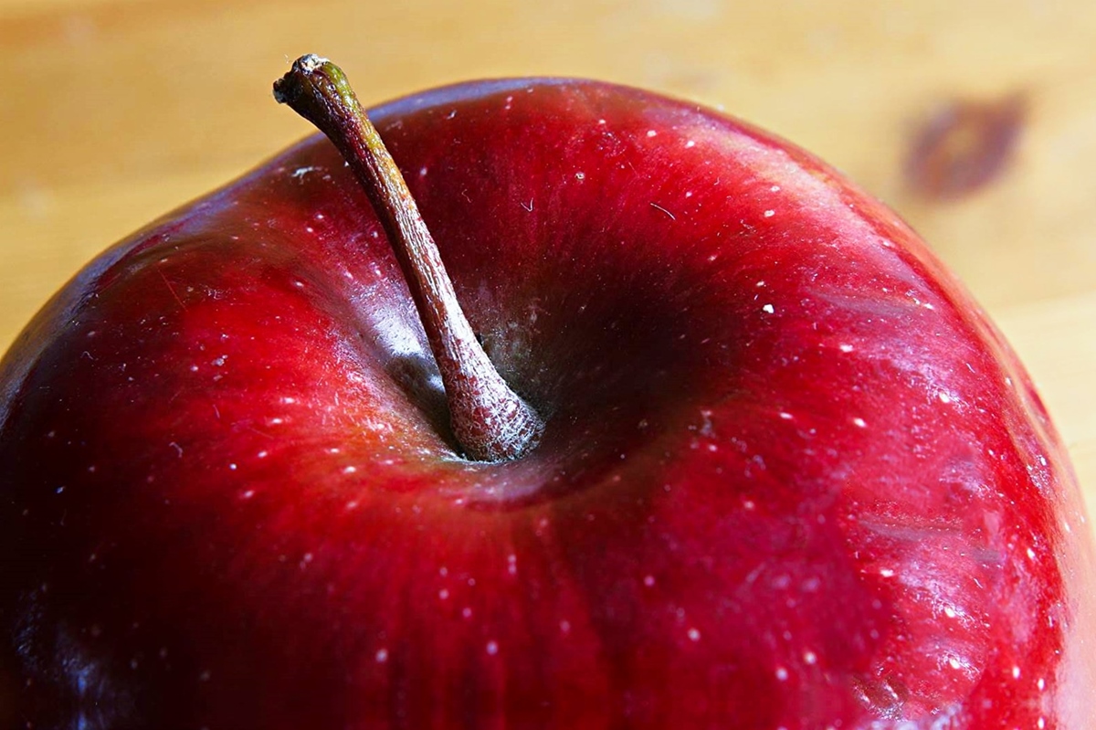Roter Apfel  Focus Stacking mit Nahlinse NL 5