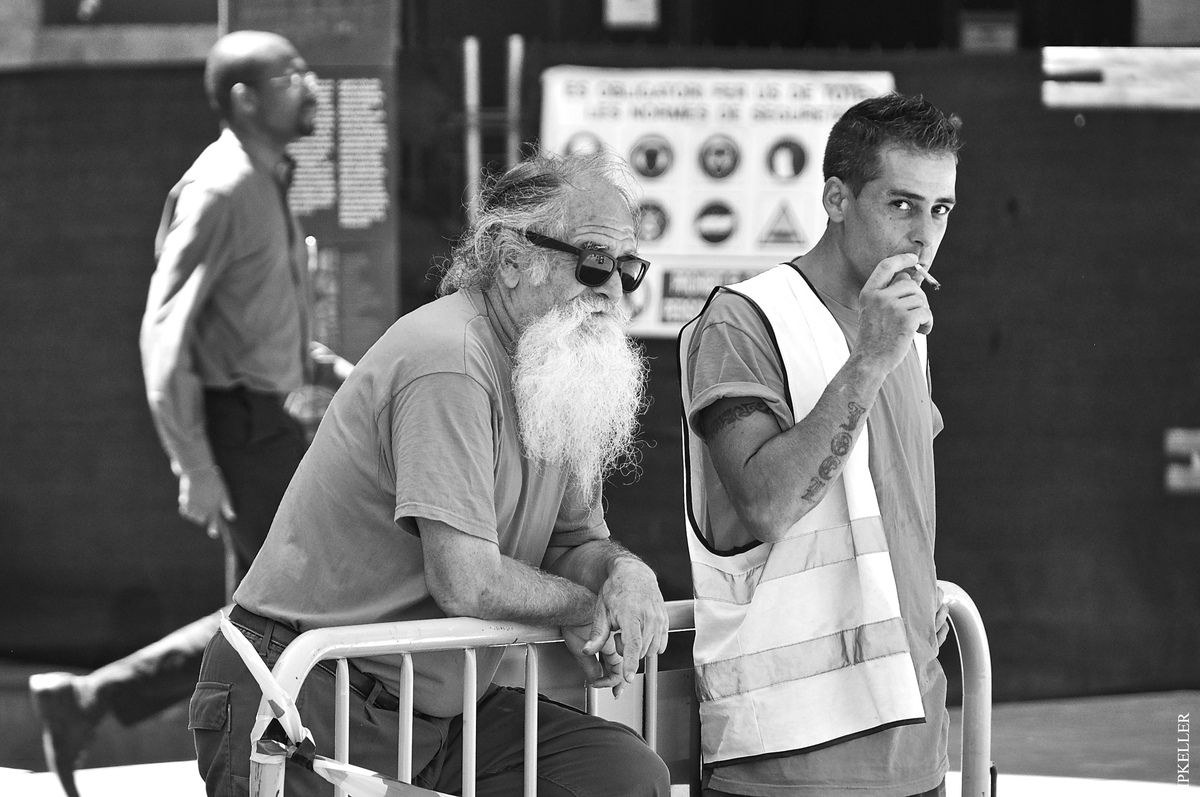 Some month ago in Barcelona, ...road construction in the city.