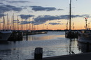 Sonnen untergang im Hafen Laboe