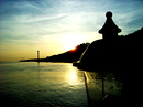 Sonnenuntergang auf der Elbe