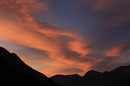 Sonnenuntergang in den Bergen