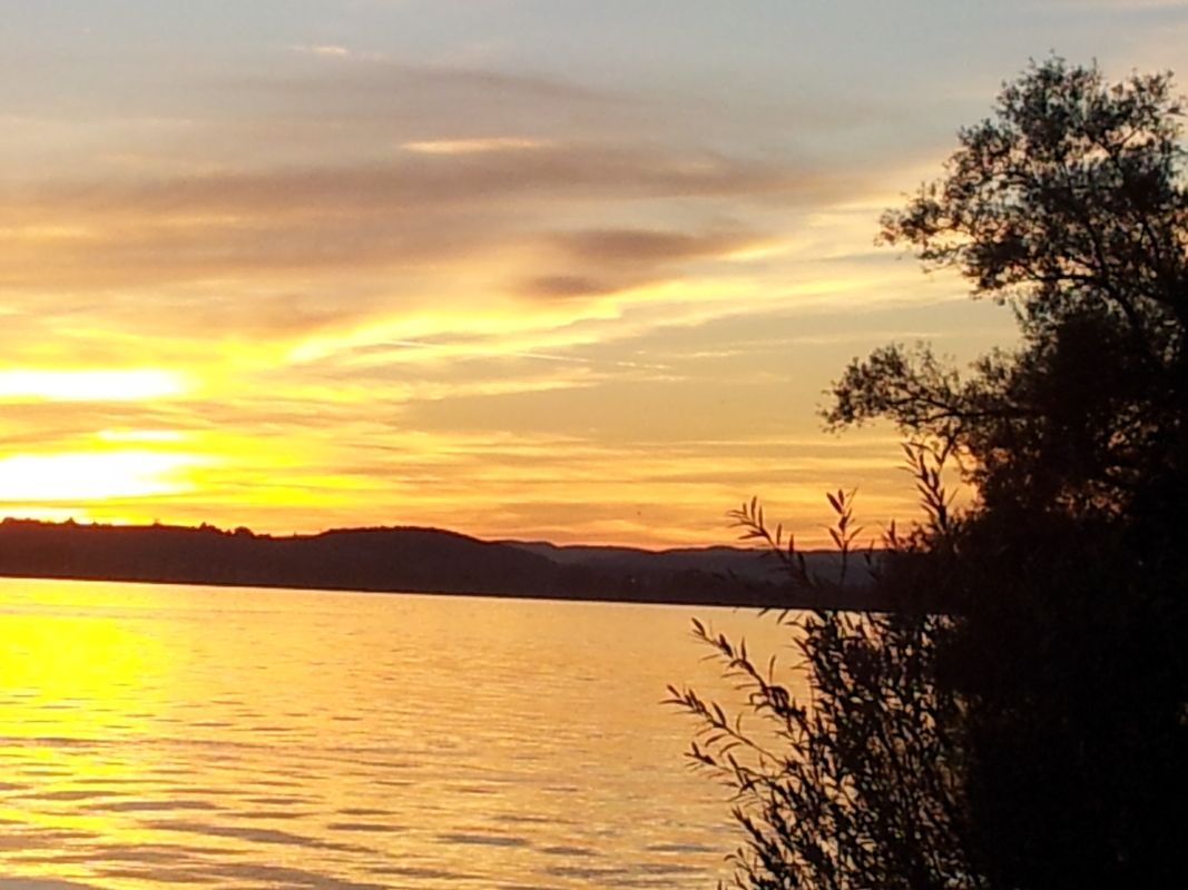 Sonnenuntergang auf der Mettnau.