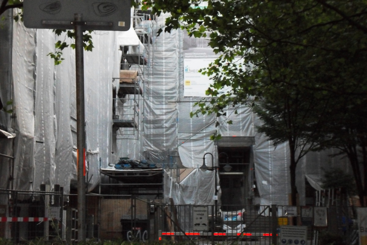 Aktuelle Baustelle der G 10 Gewerbeschule  in Hamburg