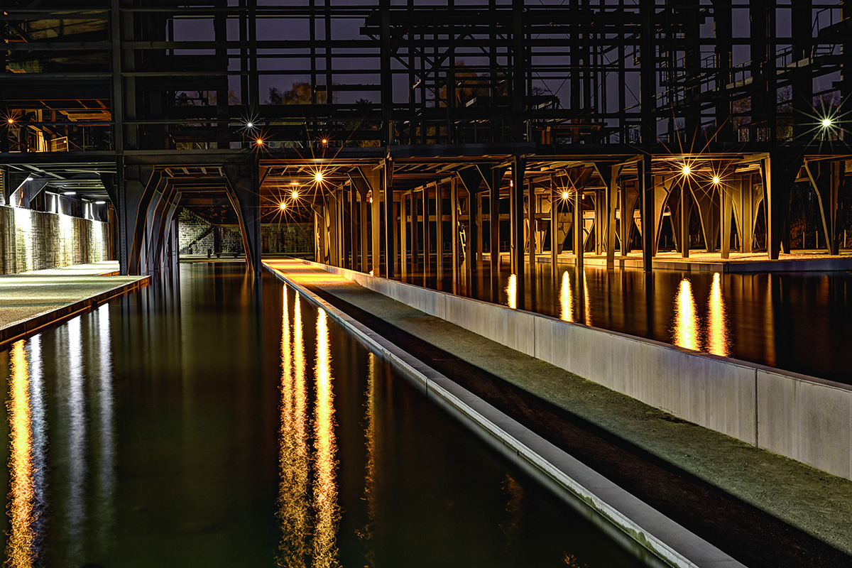 Wassergarten Reden bei Nacht