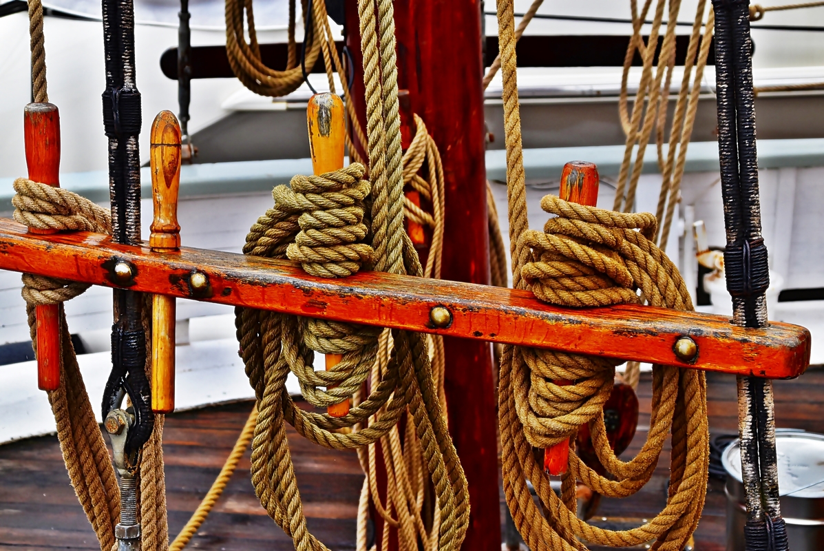 Detail von einem Segelschiff