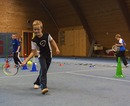 Beim Tennisspielen