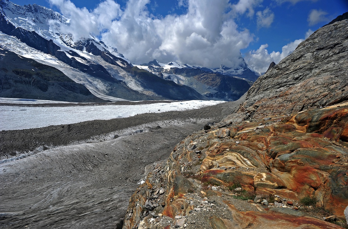 Der Gornergletscher bei Zermatt